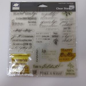 Simple Thoughts 16 Piece HAPPY BIRTHDAY Clear Stamp Set by Cloud 9 Design